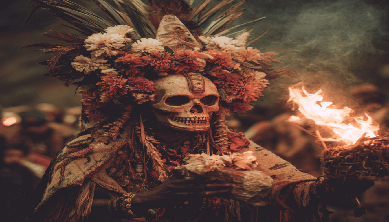 Voodoo Rituals Explained: Healing, Offerings, and Ceremonies 1 A community gathers at dusk for a reverent Afro-Caribbean Vodou ceremony. A spiritual leader makes an offering amid candlelight and drumming, illustrating healing and devotion.